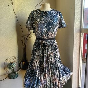 Karen Millen Metallic Pleated Dress